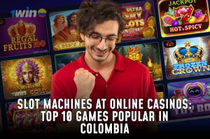 Image of online casino slot machines highlighting the most popular games in Colombia.